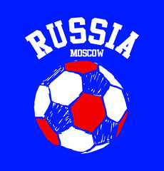 Russia soccer print embroidery graphic design vector art