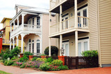 Fototapeta  - Gardens and balconies in Pensacola's historic Seville District