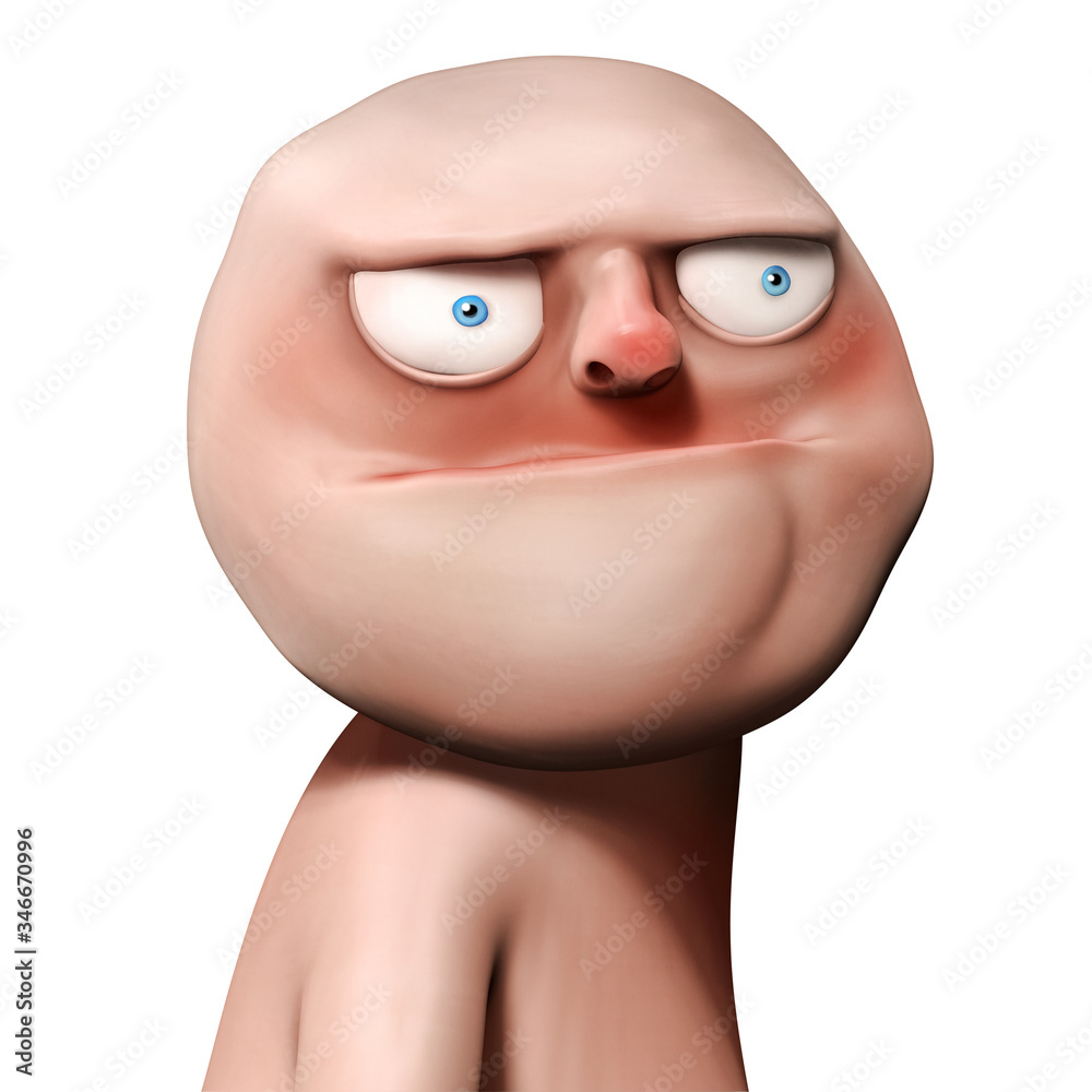 Meme Poker Face 3d illustration, memeface, pokerface