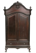 Wooden Vintage Cabinet On White Background