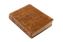 Closeup Shot Of A Vintage Book Isolated On A White Background