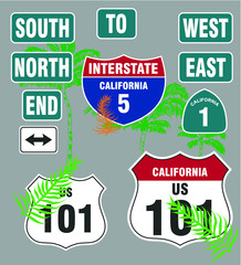 Wall Mural - California Route 101
  road signs embroidery graphic design vector art