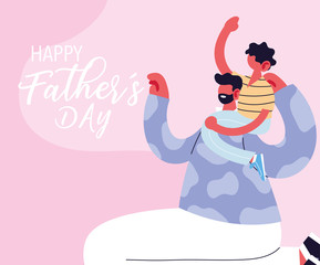 Wall Mural - man and son, card of the happy father day