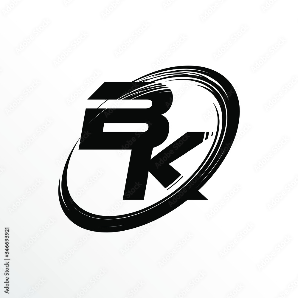 Initial Letter BK Brush Effect Logo Design Stock Vector | Adobe Stock