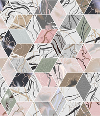 abstract mosaic background. seamless marble monstera pattern