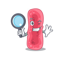 Sticker - Smart Detective of shigella sonnei mascot design style with tools