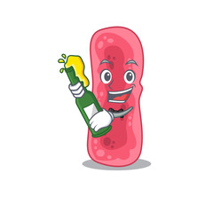 Canvas Print - Mascot character design of shigella sonnei say cheers with bottle of beer