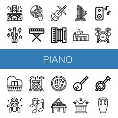 Wall Mural - piano icon set