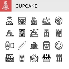 Wall Mural - Set of cupcake icons