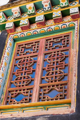 Wall Mural - window in Songzanlin Temple or the Ganden Sumtseling Monastery also known as little Potala Palace in Lhasa, is a Tibetan Buddhist monastery located in Zhongdian city ( Shangri-La) Yunnan, China