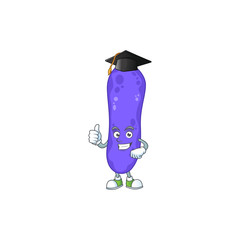 Canvas Print - Mascot design concept of escherichia coli proudly wearing a black Graduation hat