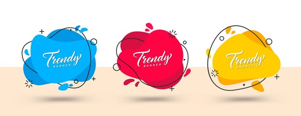 Poster - Trendy set of abstract banners. Vector bright template banners. Template ready for use in web or print design.