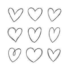 Poster - Set of drawn hearts for your unique design. Vector hearts collection.