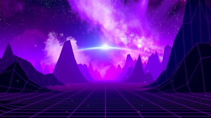 Wall Mural - Retro Sci-Fi Space Horizon
