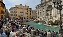 People At Trevi Fountain