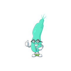 Poster - Cartoon character design of helicobacter pylory successful businessman