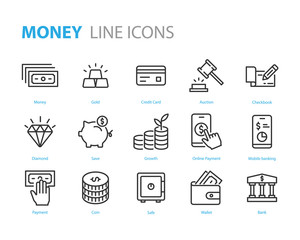 Wall Mural - set of money icons, finance, payment, currency