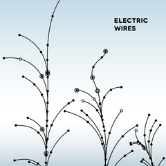 Aufkleber - Wire grid trees made of connected dots