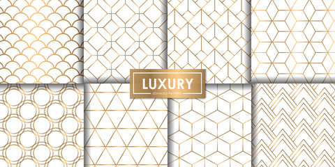 Luxury geometric seamless pattern set, Abstract background, Decorative wallpaper.