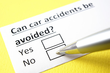 Wall Mural - Can car accidents be avoided? Yes or no?