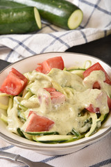 Sticker - Zucchini with basil pesto alfredo sauce