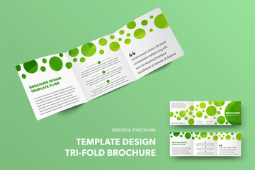 Aufkleber - Standard square trifold template with circles and abstract pattern, brochure with description for business, isolated on background.
