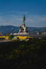 Wall Mural - Michelangelo Square in Florence, The David statue vertical