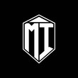 mi logo monogram with emblem shape combination tringle on top design template
