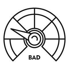 Poster - Bad credit score icon. Outline bad credit score vector icon for web design isolated on white background