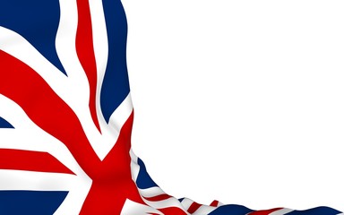 Waving flag of the Great Britain. British flag. United Kingdom of Great Britain and Northern Ireland. State symbol of the UK. 3D illustration