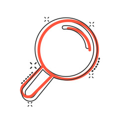 Fototapete - Loupe sign icon in comic style. Magnifier cartoon vector illustration on white isolated background. Search splash effect business concept.