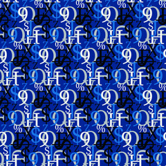 Fototapete - Set of vector seamless patterns. Latin alphabet, numbers, math symbols.