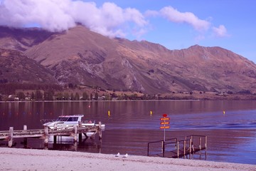 Sticker - Wanaka, New Zealand. Vintage filtered colors style.