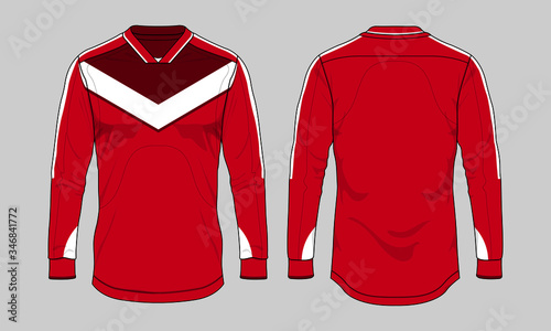 Fotografía Football soccer jersey design template set vector long sleeve