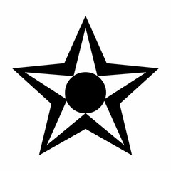Wall Mural - Black center star icon on white background