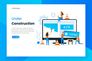 Wall Mural - Flat design under construction landing page illustration