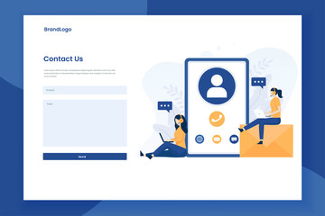 Wall Mural - Contact us form illustration landing page