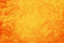 Yellow And Orange Grunge Texture Cement Or Concrete Wall Banner, Blank Background
