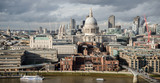 Fototapeta Londyn - beautiful view on st paul cathedral and thames skyline london