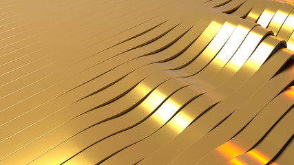 Wall Mural - Abstract gold background with waves.