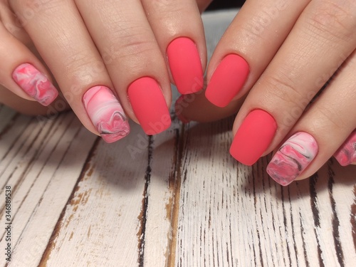 Αφίσα Manicured nails Nail Polish art design. Beauty hands.