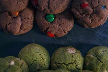 Chocolate & matcha cookies