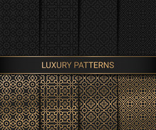 Set Of Luxury Seamless Patterns Artwork, Vector Illustration