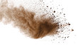 © wooddy7 - Explosion of brown powder on black background.