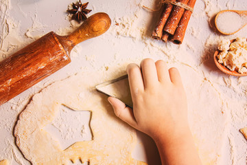 Wall Mural - preparation for baking. Culinary concept. top view. selective focus