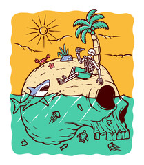 Skull island illustration