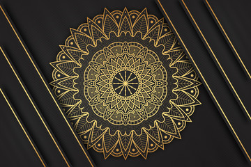 Wall Mural - Luxury mandala background with golden arabesque pattern Arabic Islamic east floral style