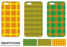 Mobile Phone Cover Design. Seamless Tartan Tiles. Tartan And Gingham Flannel Shirt Patterns. Trendy Hipster Style Backgrounds. Mobile Phone Cover Back. Vector Decorative Backgrounds Ready For Print.