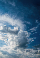 Poster - Natural background. Gray and blue spring stormy clouds