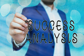 Poster - Handwriting text Success Analysis. Conceptual photo creating graph to determine increase in sales or profits